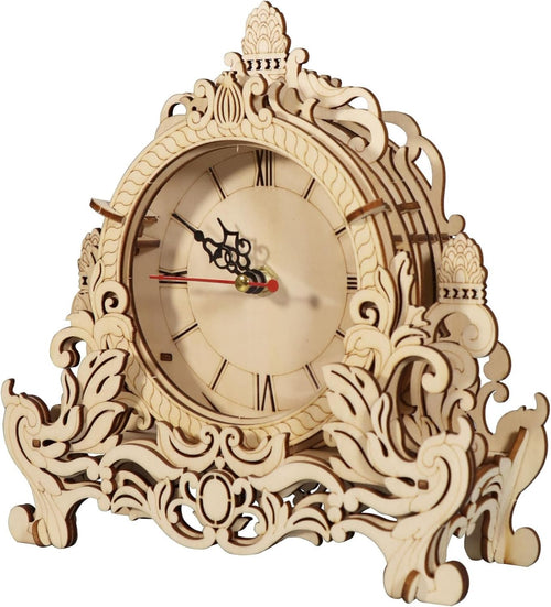 3D Wooden Puzzle Clock Kit DIY Desktop Decor Silent Movement Gift