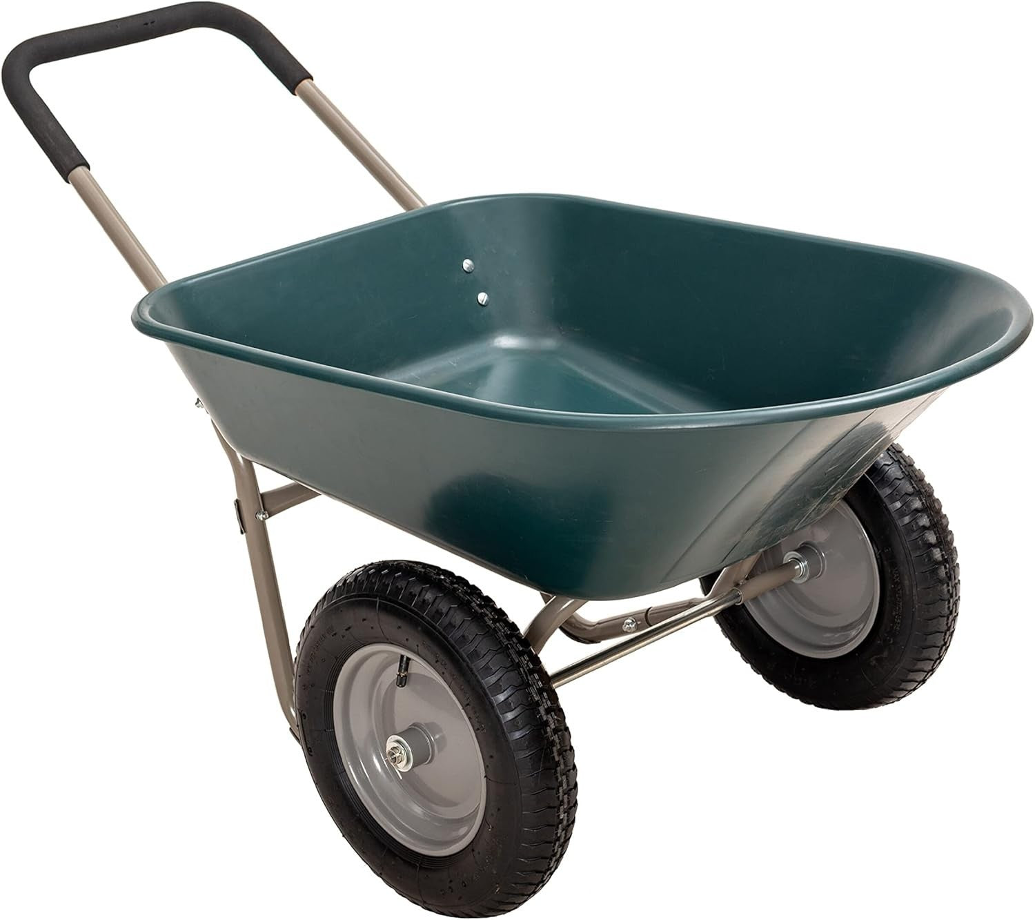 85L 2-Wheel Garden Wheelbarrow – Green – Pneumatic Tyres Heavy Duty 150kg Steel