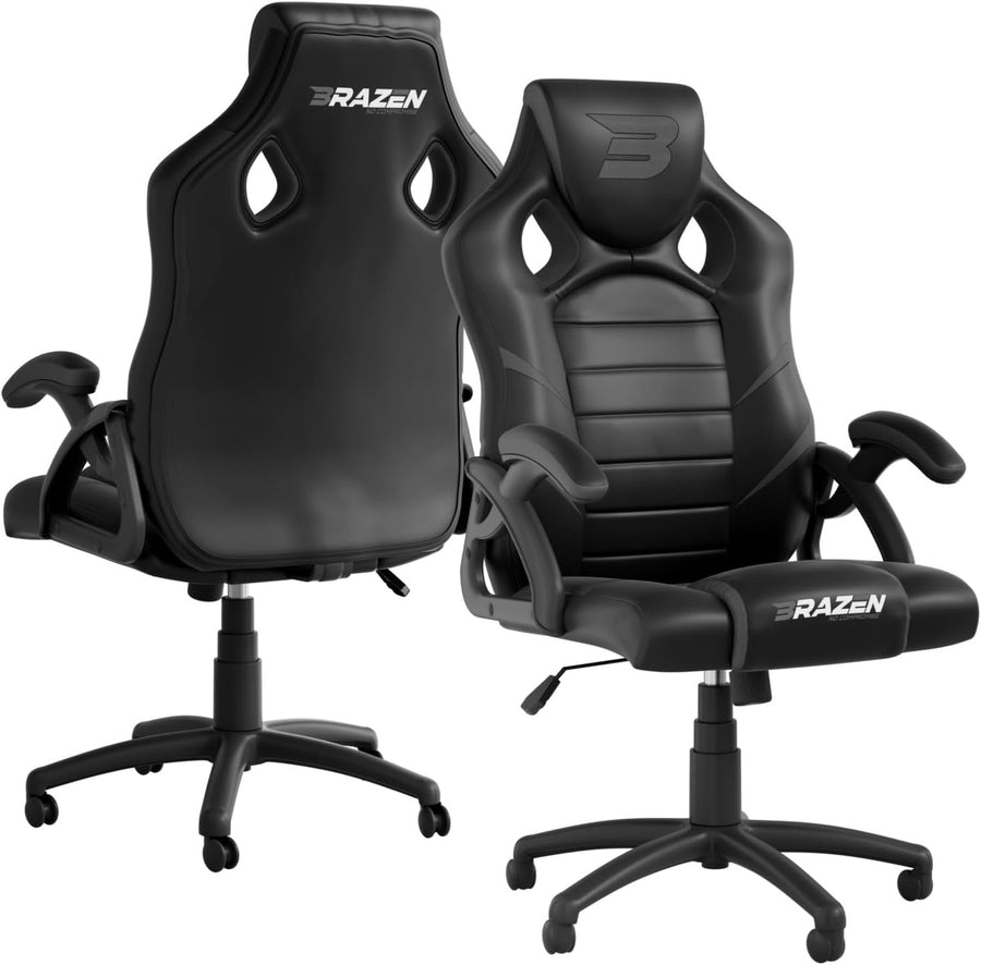 Ergonomic Gaming Chair Racing Style Swivel Office Seat Grey