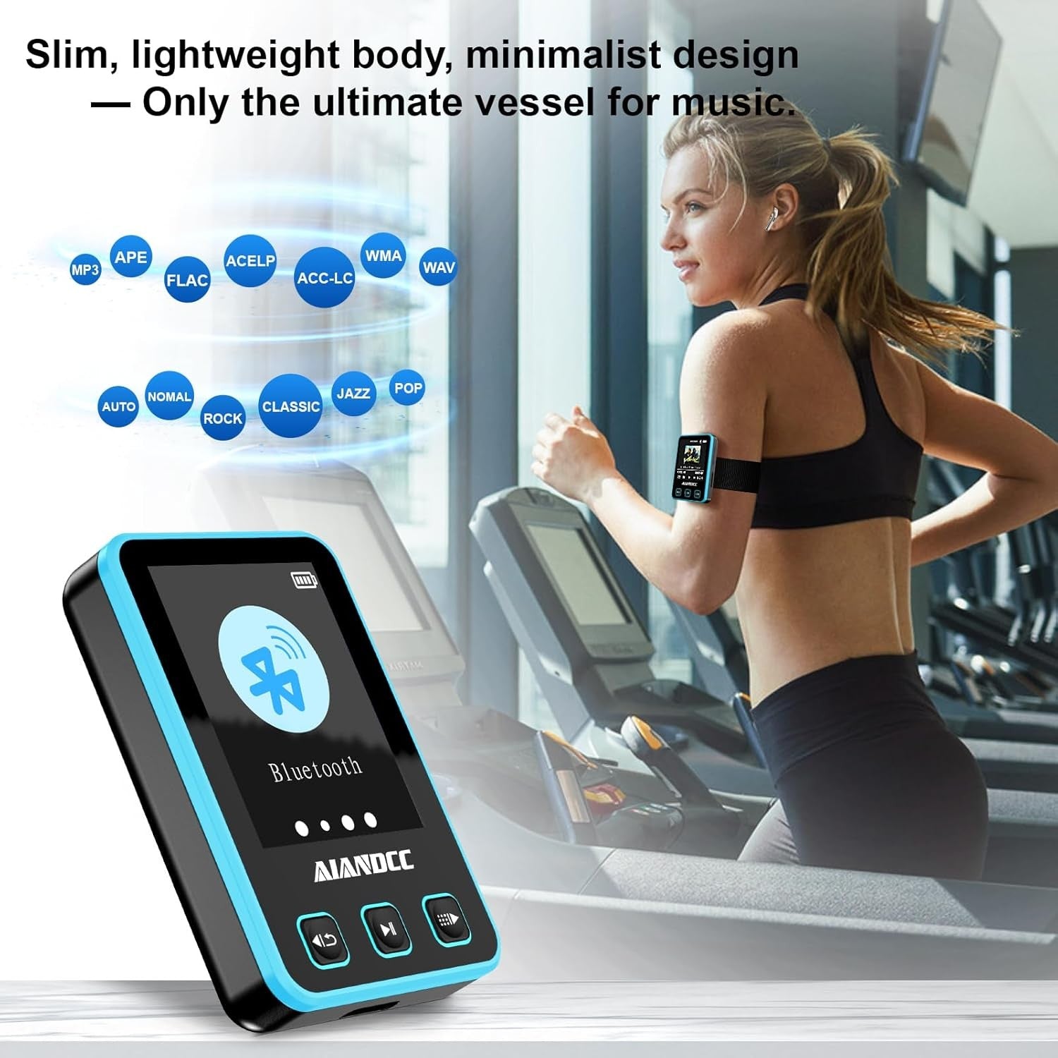 32GB MP3 Player Bluetooth Sports Clip with Armband & Earphones