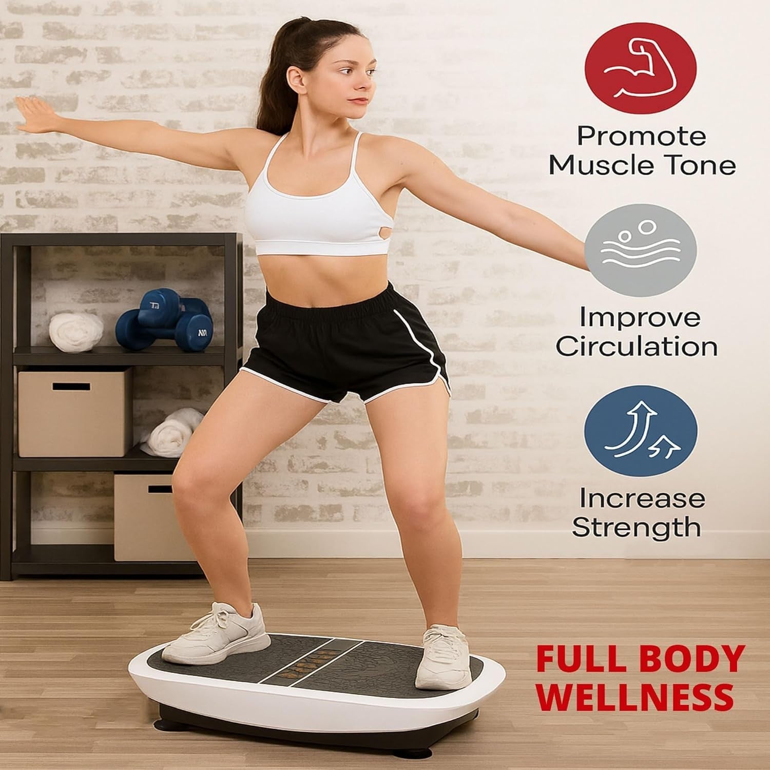 Black White XL 3D Vibration Plate Dual Motor 80 Speeds 150kg Home Gym
