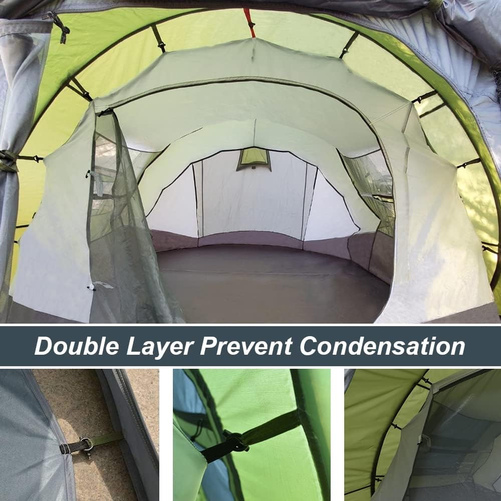 4-6 Person Instant Pop Up Camping Tent Waterproof 5 Window