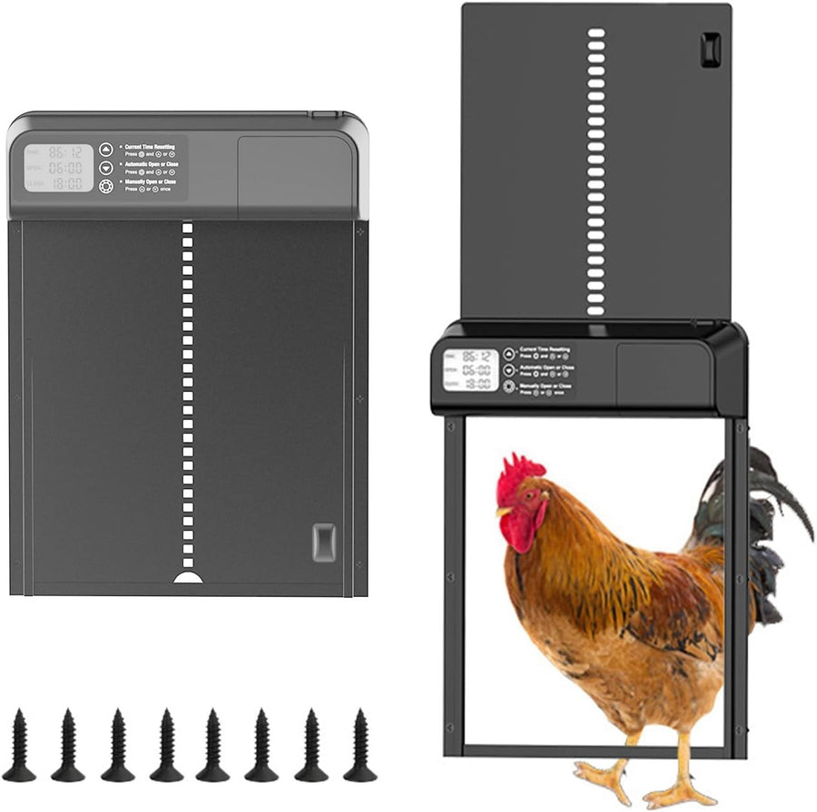 Automatic Chicken Coop Door Large Aluminium Timer LCD Anti Pinch