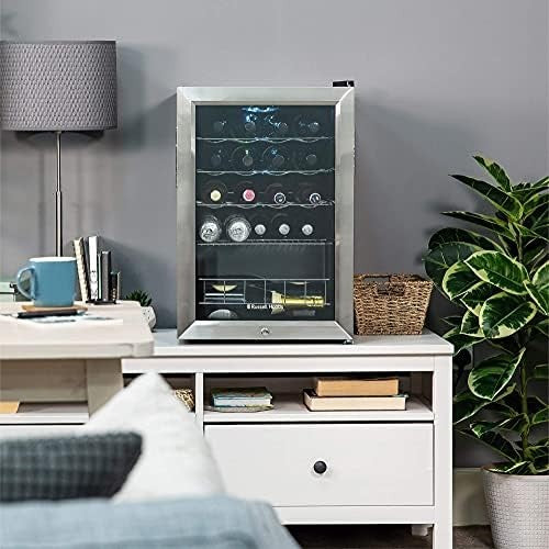 62L Mini Fridge Stainless Steel Wine and Beer Cooler Lockable Tabletop