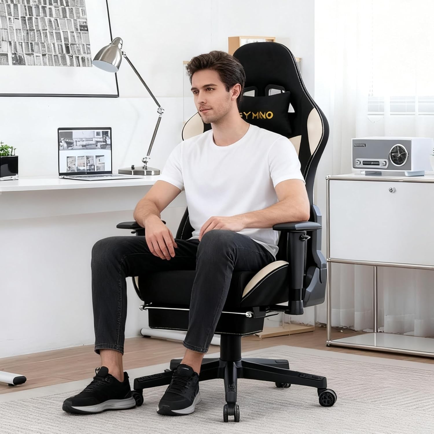Ergonomic Gaming Chair with Footrest & Headrest – Adjustable PC Seat