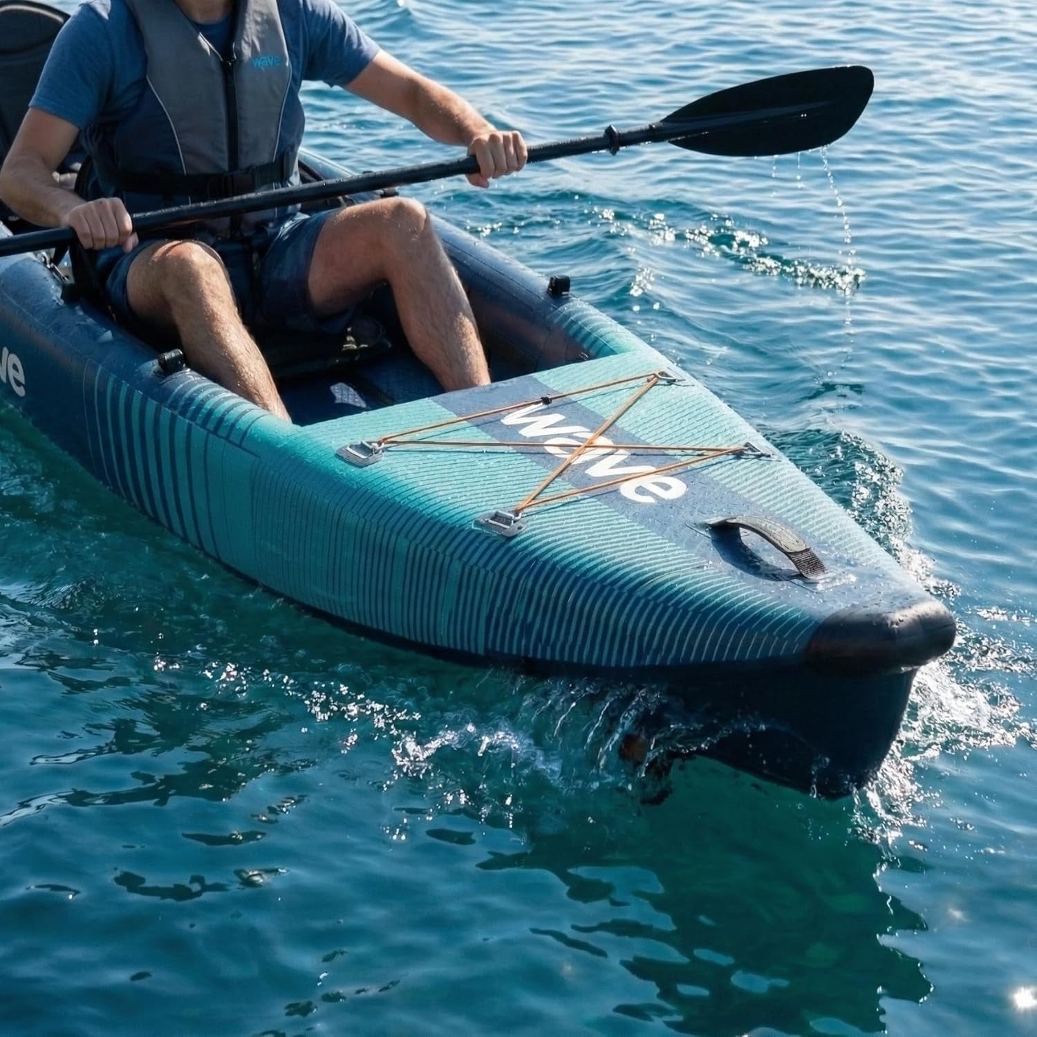 3 Person Inflatable Touring Kayak PVC Canoe Set w/ Pump Paddles