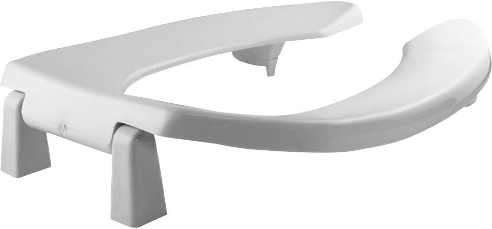 Raised Toilet Seat 2-Inch White Plastic Open Front Elongated