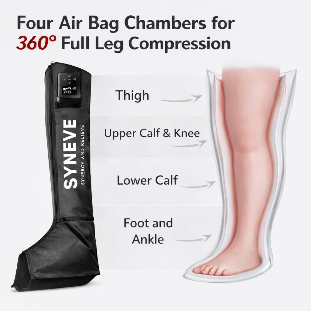 Wireless Air Compression Leg Massager Boots Recovery Circulation Therapy System