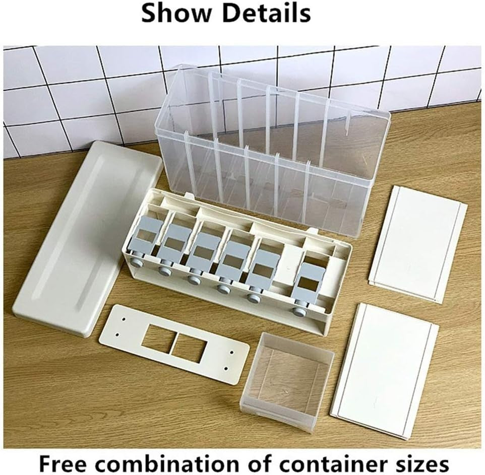 10KG Wall Mounted Rice Dispenser 6 Grid Cereal Storage Moisture Proof