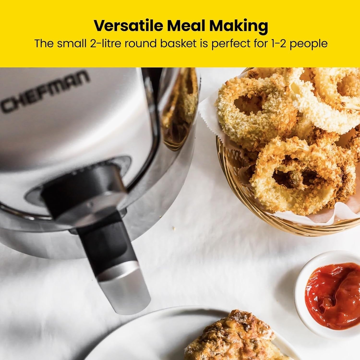 Compact 2L Air Fryer | 1000W Fast Cooking | Healthy No-Oil Crisping | 60-Min