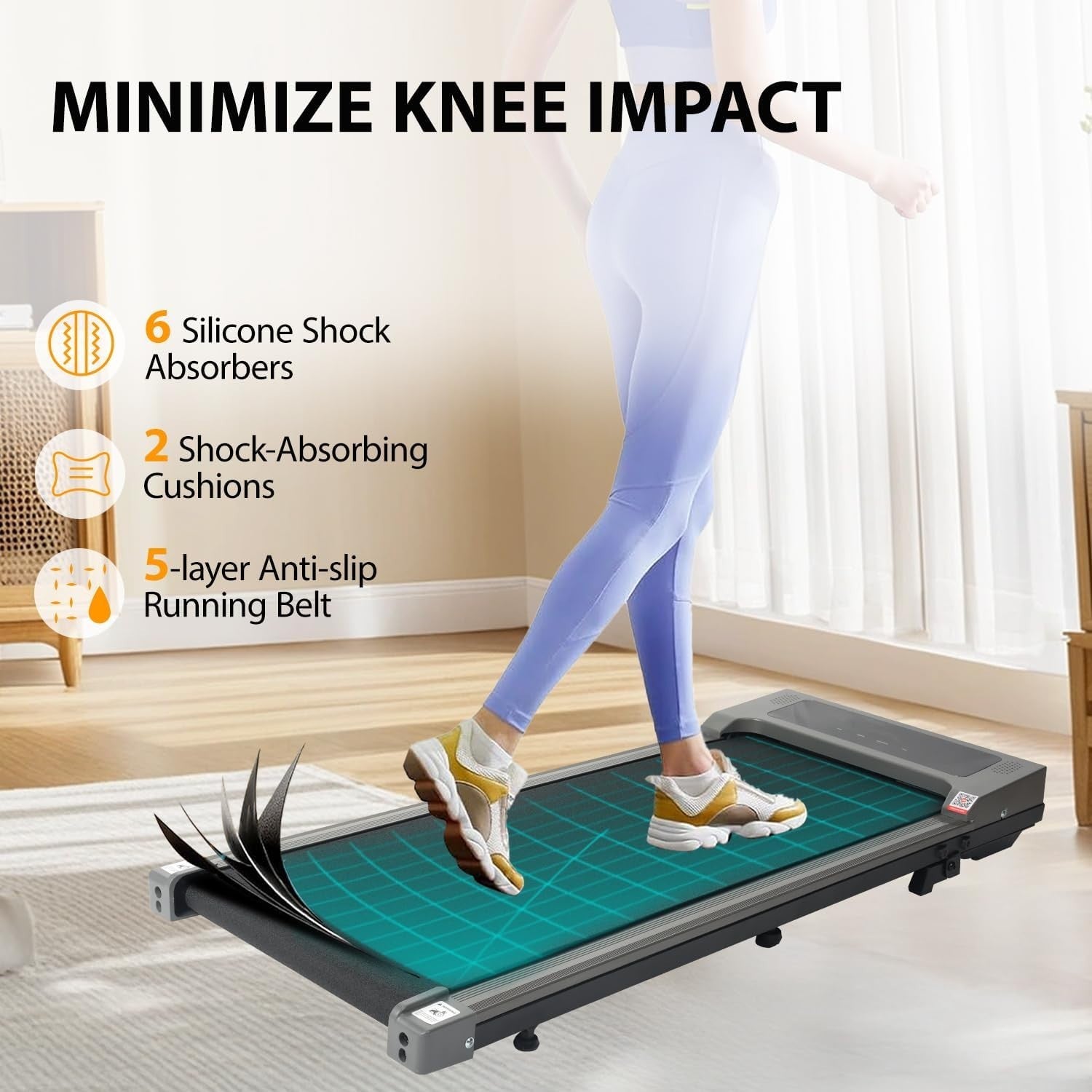Foldable Walking Treadmill 2-in-1 2.0HP Motor Incline LED Display Home Gym.