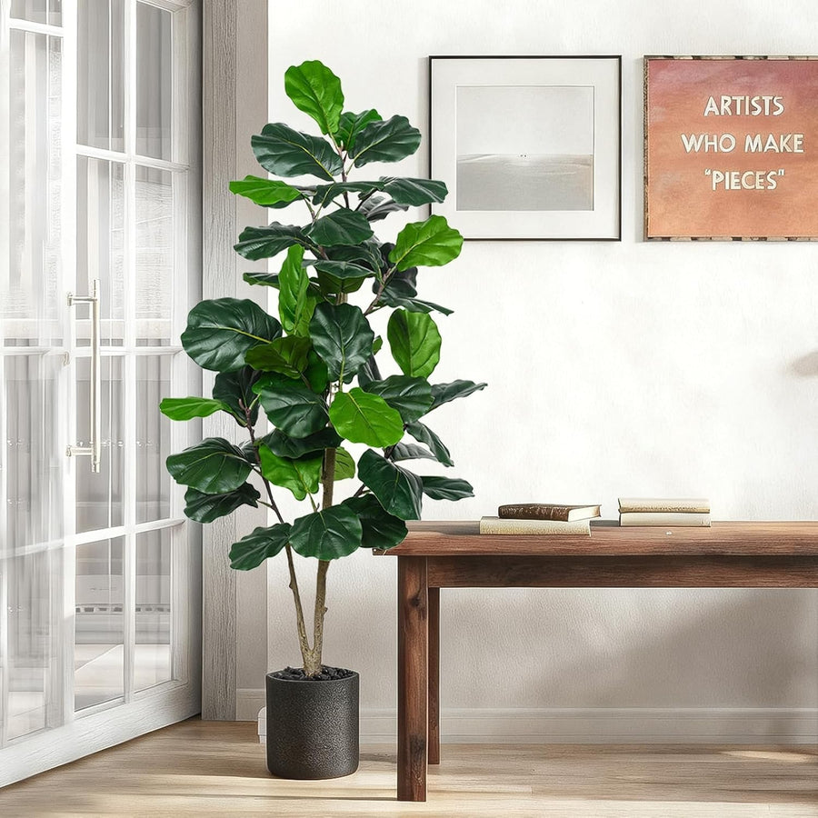 150cm Artificial Fiddle Leaf Fig Tree in Weighted Pot Indoor Home Decoration