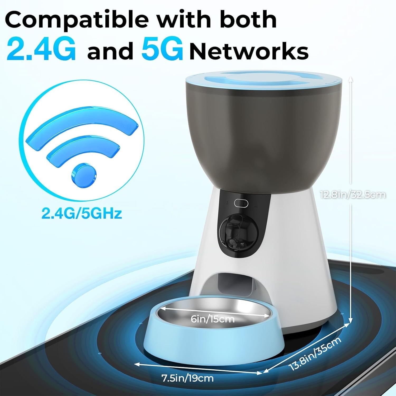 Smart Pet Feeder with HD Camera WiFi App Control 4L Auto Food Dispenser