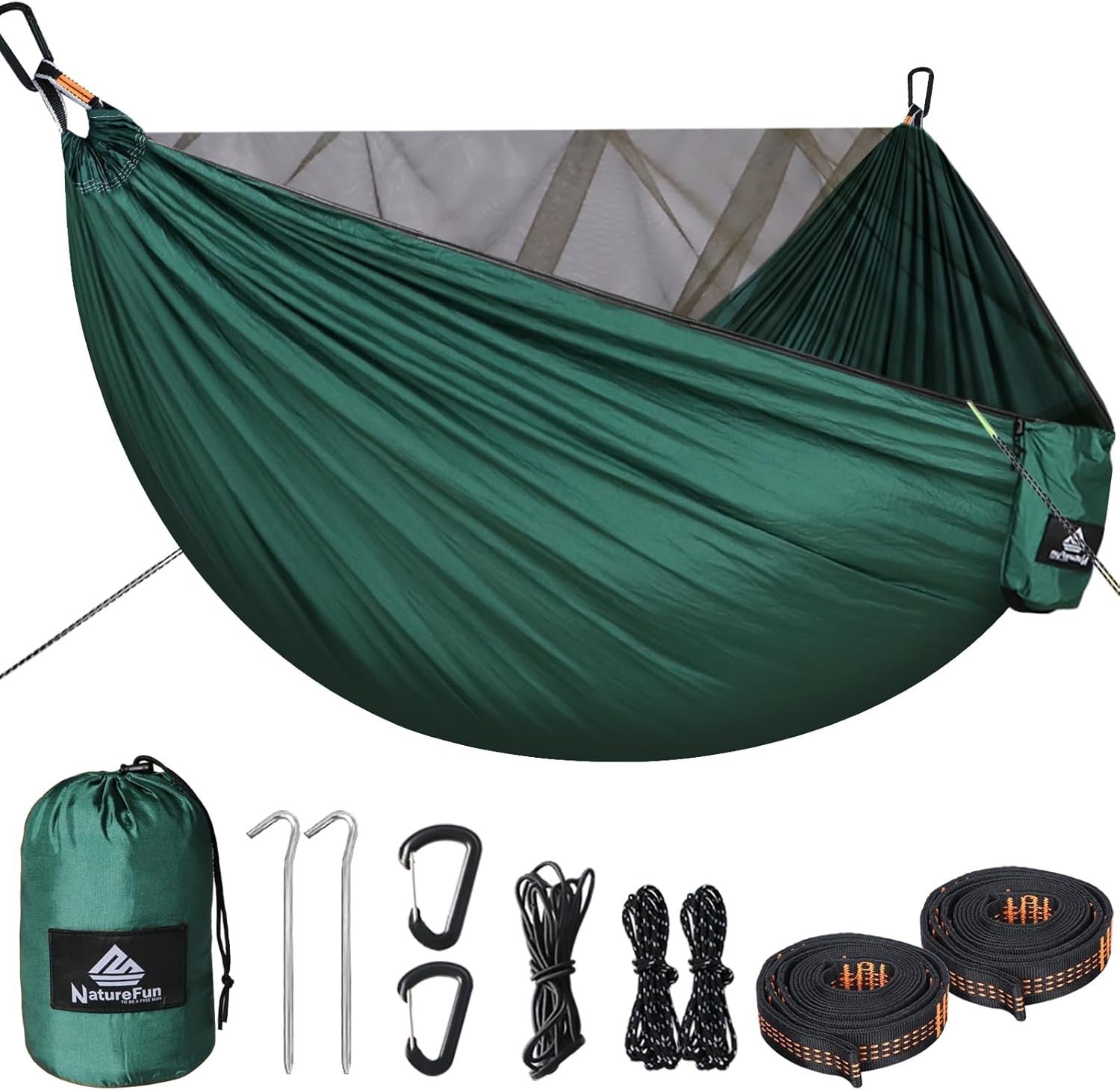 Camping Hammock with Mosquito Net | 290x140cm - 300kg Capacity - Complete Kit