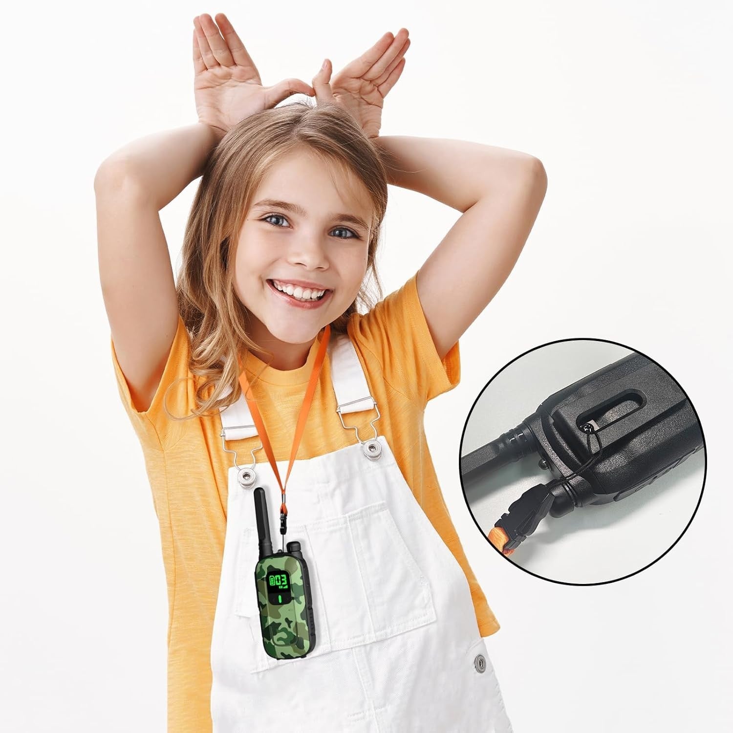 Rechargeable Walkie Talkies PMR 16 Channel VOX Flashlight Earpiece