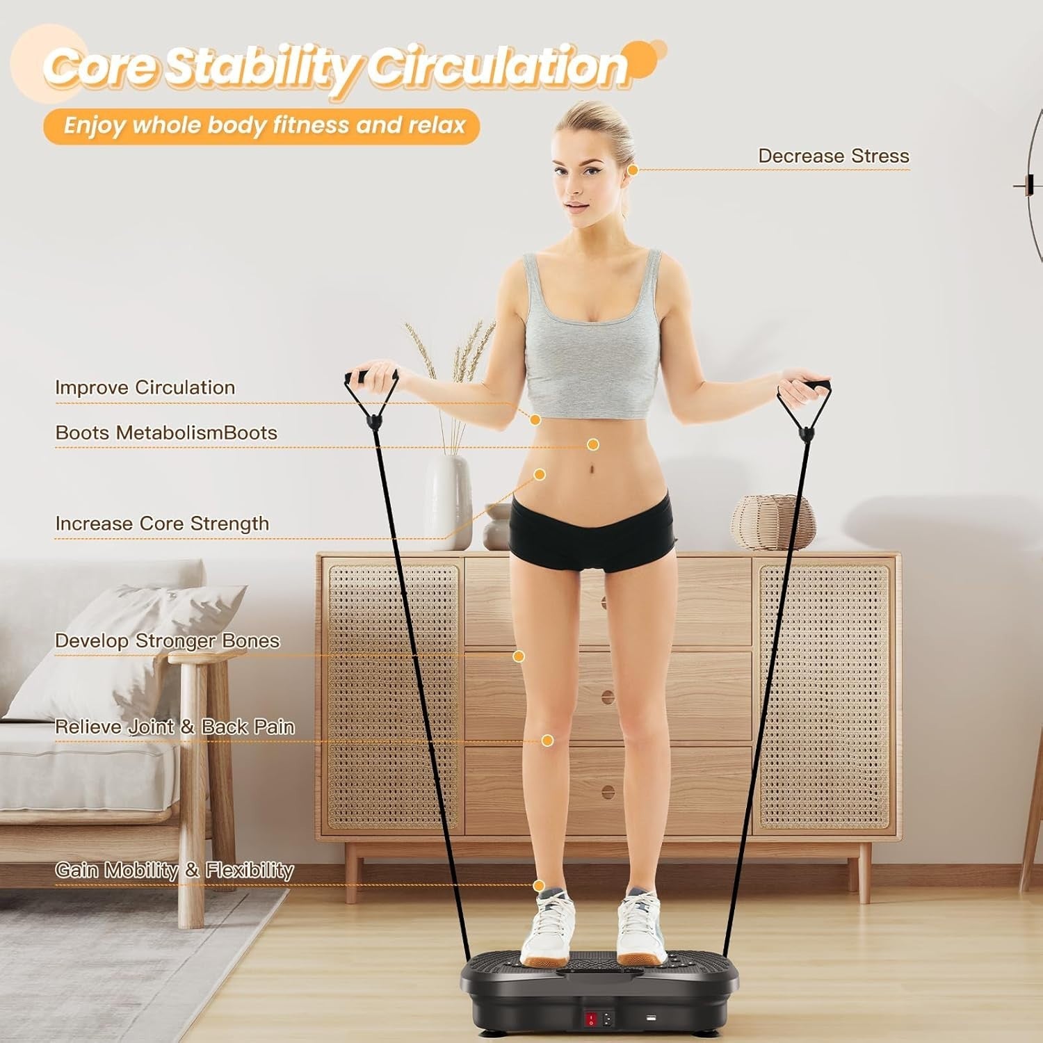 Ultra Slim Vibration Fitness Platform 99 Speeds Bluetooth Home