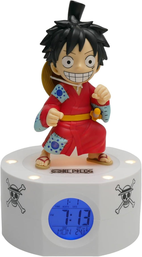 Anime Pirate LED Alarm Clock Yellow Light Up Desk Bedside Gift Figure