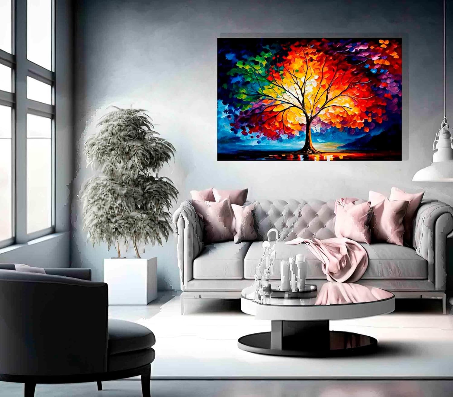 Tree of Life Canvas Wall Art 76x50cm Colourful Abstract