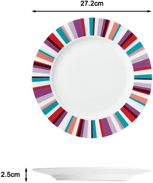 24 Piece Porcelain Dinner Set Plates Bowls Mugs Colourful Dishwasher Safe