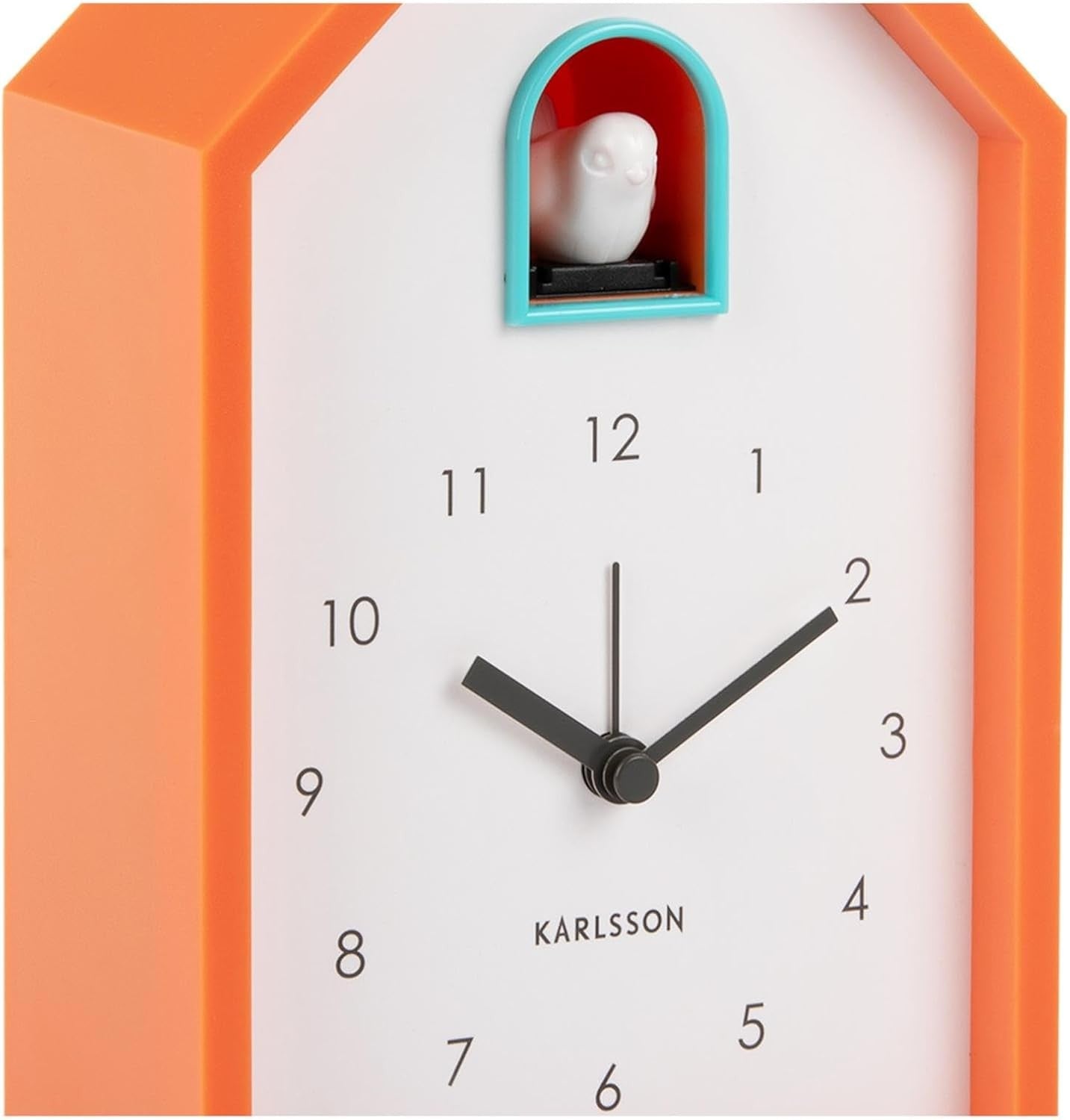 Modern Cuckoo Alarm Clock Bright Orange Scandinavian Style Bedside Decor