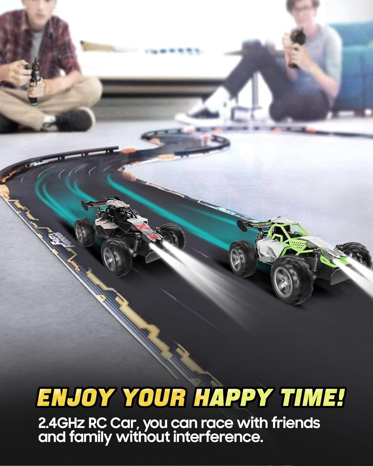2.4GHz RC Car 1:16 High Speed 20KMH Monster Truck LED Lights Toy Gift Kids 3+