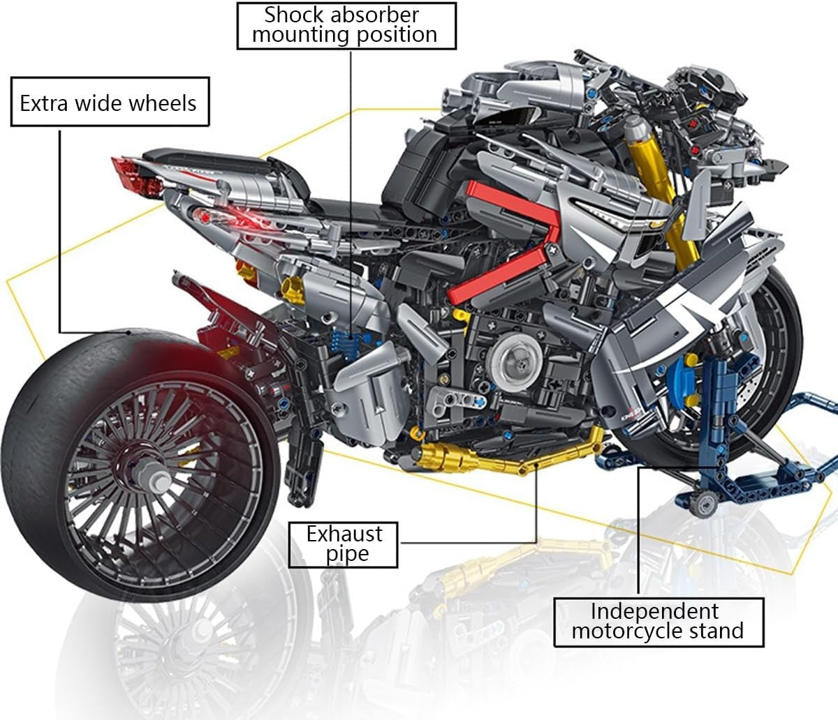 2426 PCS Realistic Motorcycle Model Kit with Moving Parts & Detailed Build