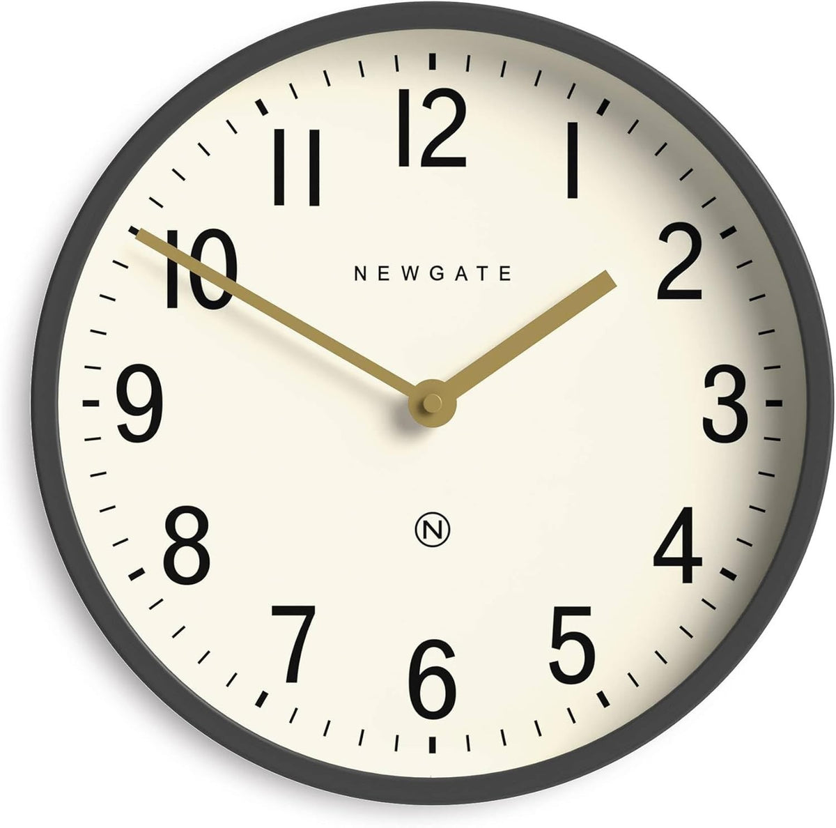 Silent Wall Clock 30cm Grey Metal Retro Modern Office Kitchen Decor