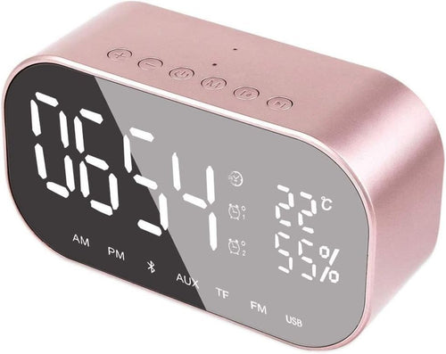 White Wireless Charging Alarm Clock Dual Alarm LED Display USB Radio
