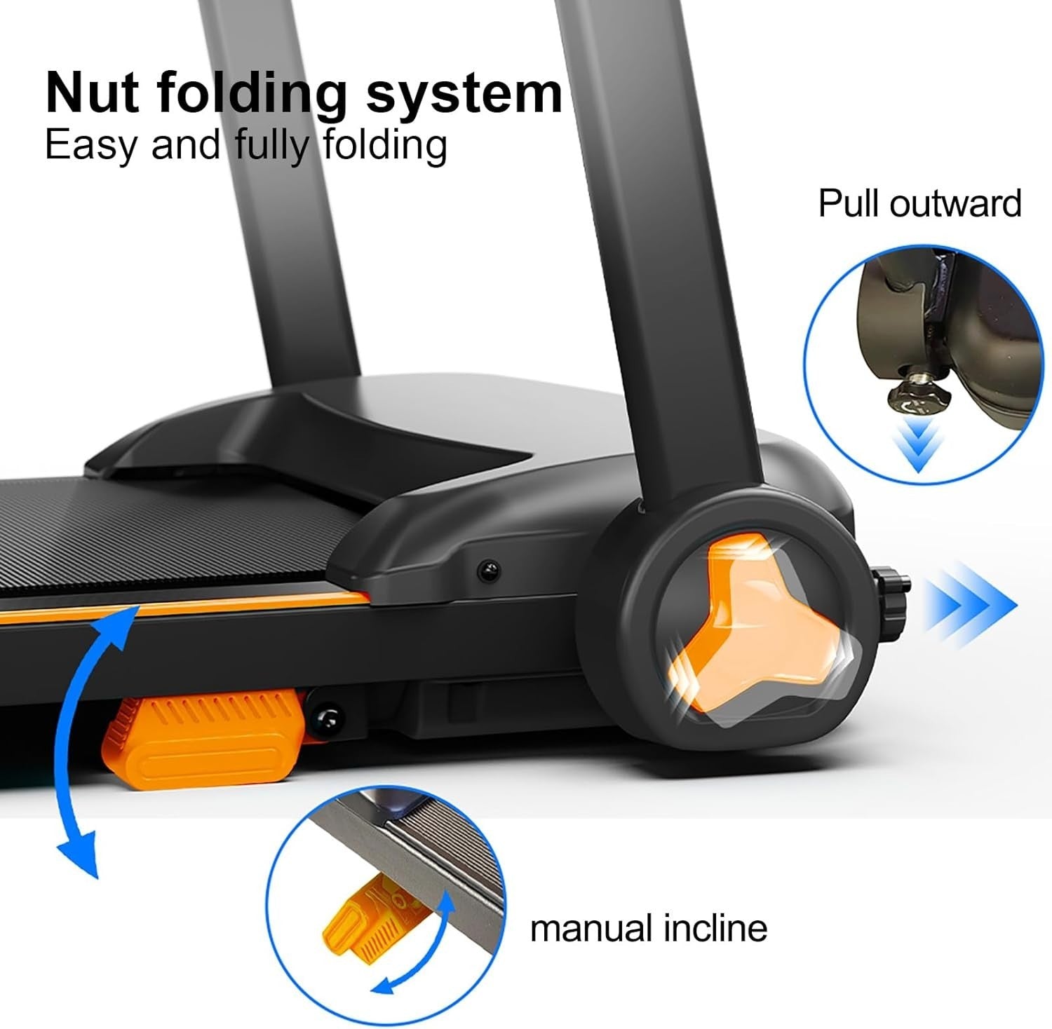 Foldable Treadmill Walking Pad 12km/h 2.5HP 12 Programs Home Fitness Gym