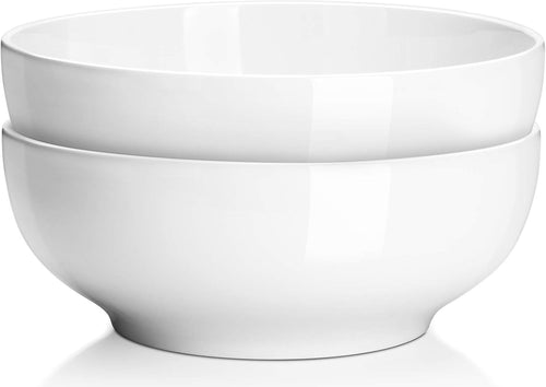 Large 2.7L Ceramic Serving Bowls Set of 2 Deep Salad Soup Pho Bowls