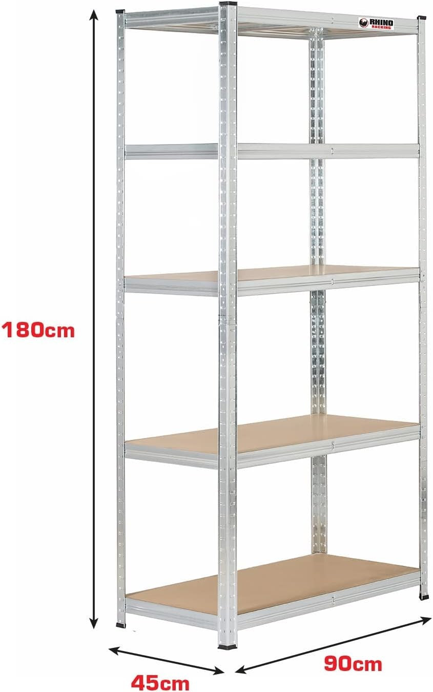 Heavy Duty Galvanised 5-Tier Garage Shelving Unit 180x90x45cm Adjustable