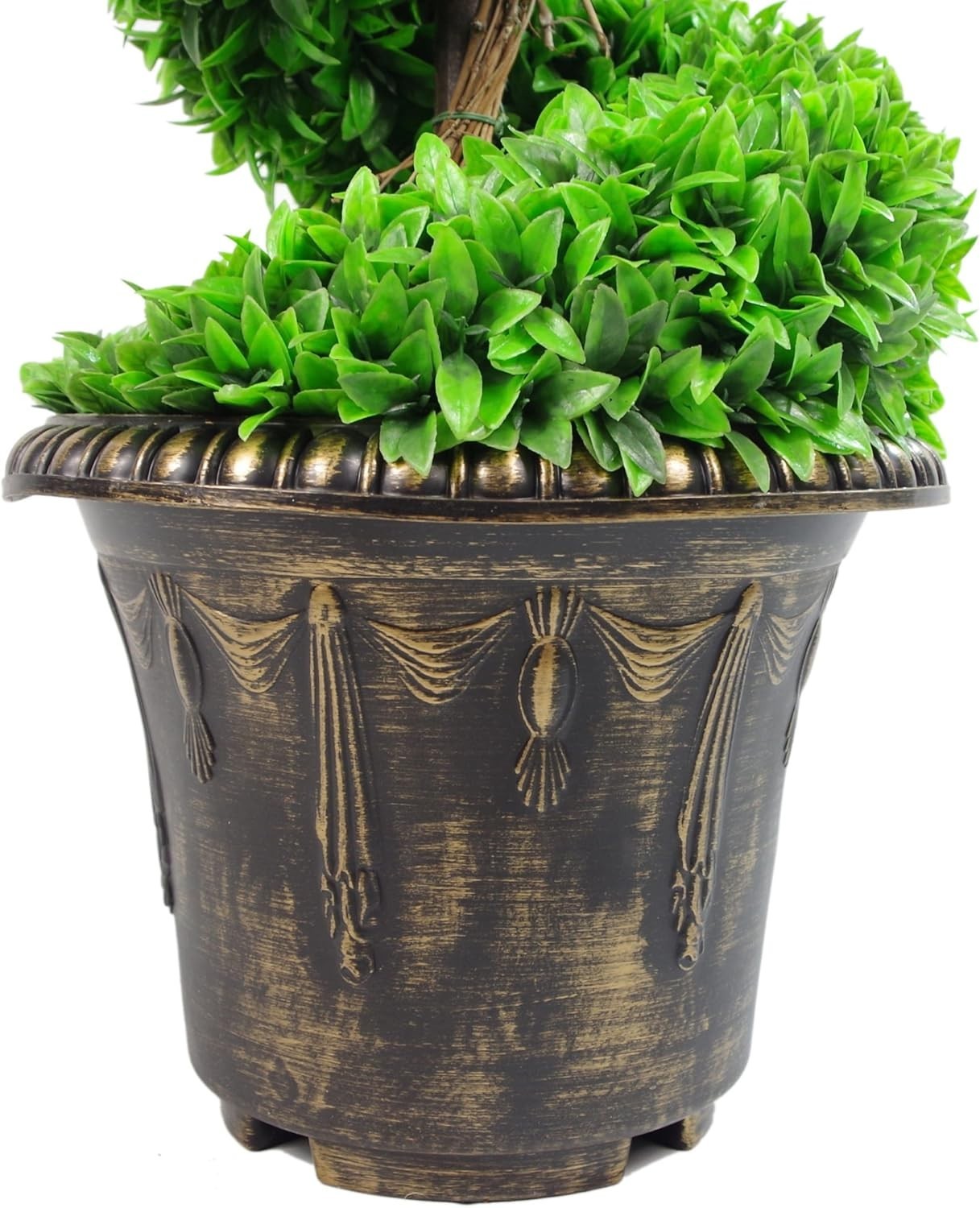 Artificial Spiral Topiary Tree 90cm Large Leaf Potted Decorative Planter Outdoor