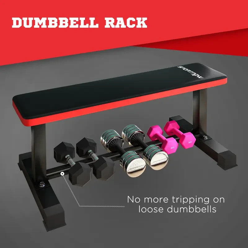 Flat Weight Bench 300KG Gym Bench Press Dumbbell Rack Home Workout