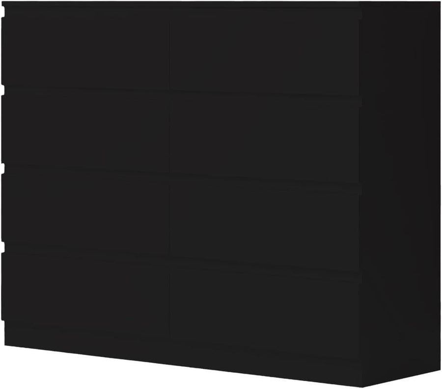 Matt Black Chest of 8 Drawers Modern Bedroom Storage Wide Tall Unit