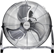 18" Chrome Metal Floor Fan High-Velocity 3-Speed Cooling Desk Floor Fan