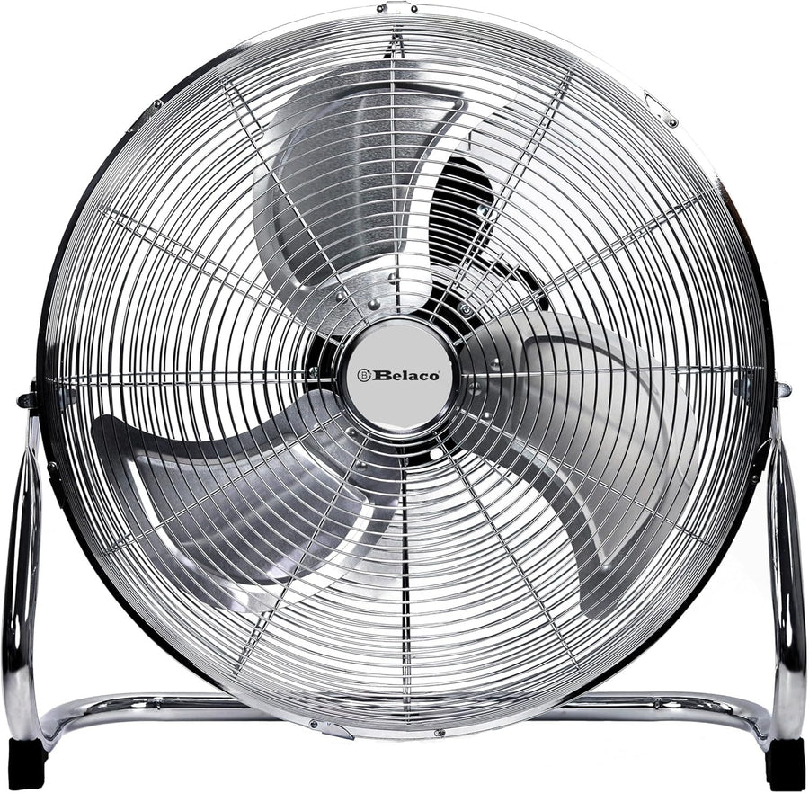 18" Chrome Metal Floor Fan High-Velocity 3-Speed Cooling Desk Floor Fan