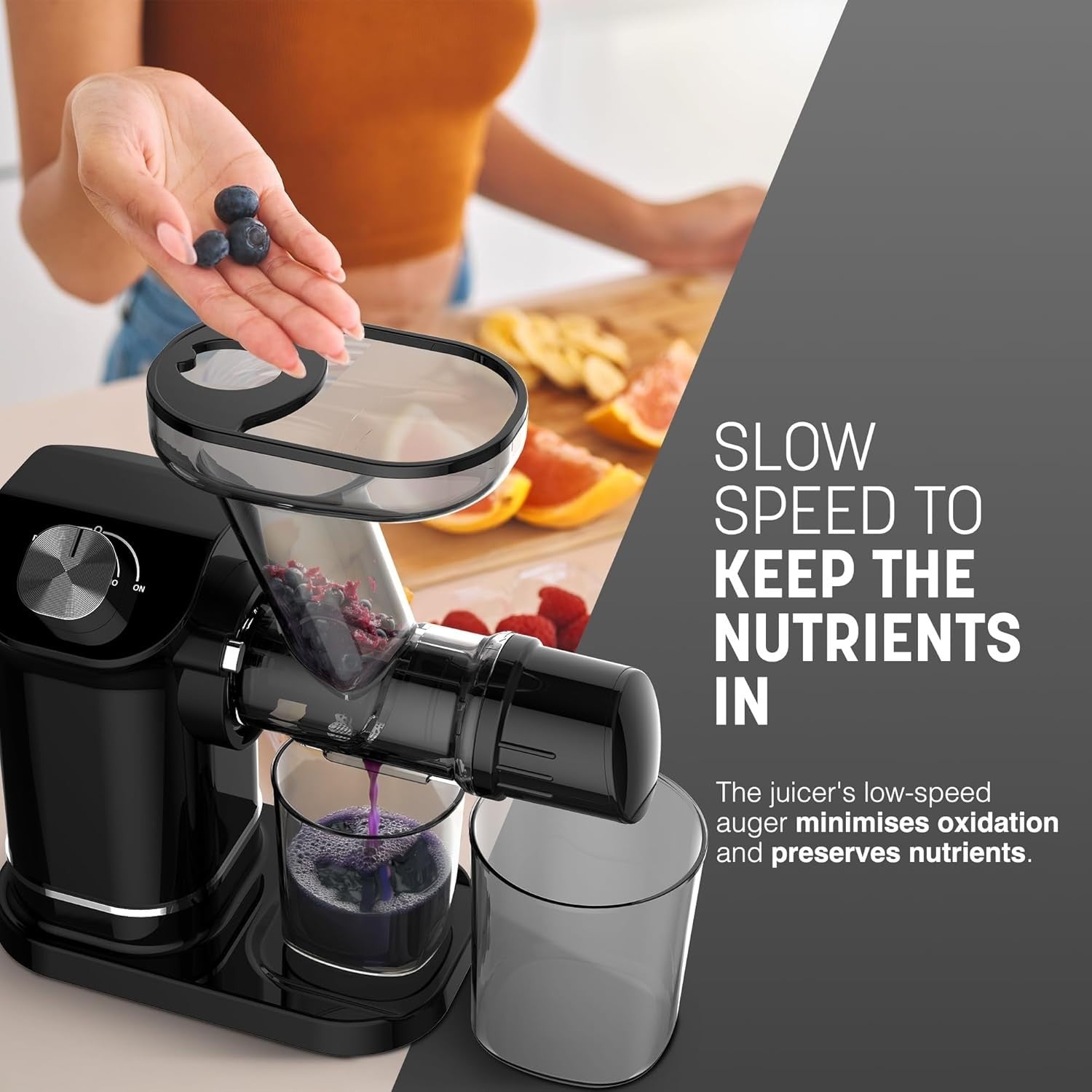 Cold Press Slow Juicer 7 Stage Auger High Yield Quiet Compact Easy Clean