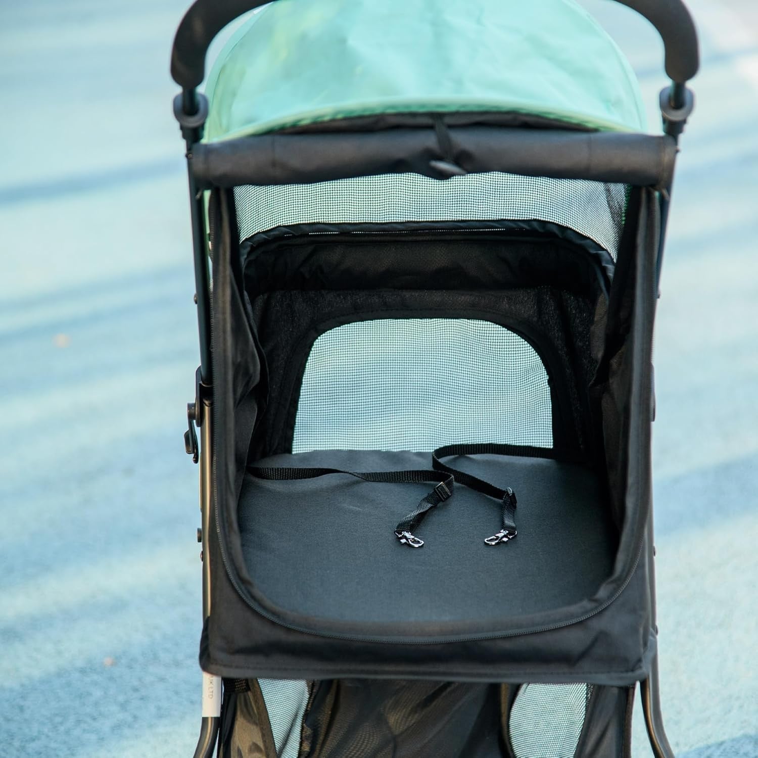Dog Stroller with Rain Cover Folding Pet 3 Wheel Travel Pushchair