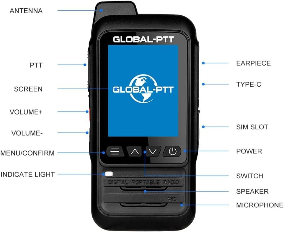 4G GPS PTT Walkie Talkies IP67 Waterproof Unlimited Range 2 Pack