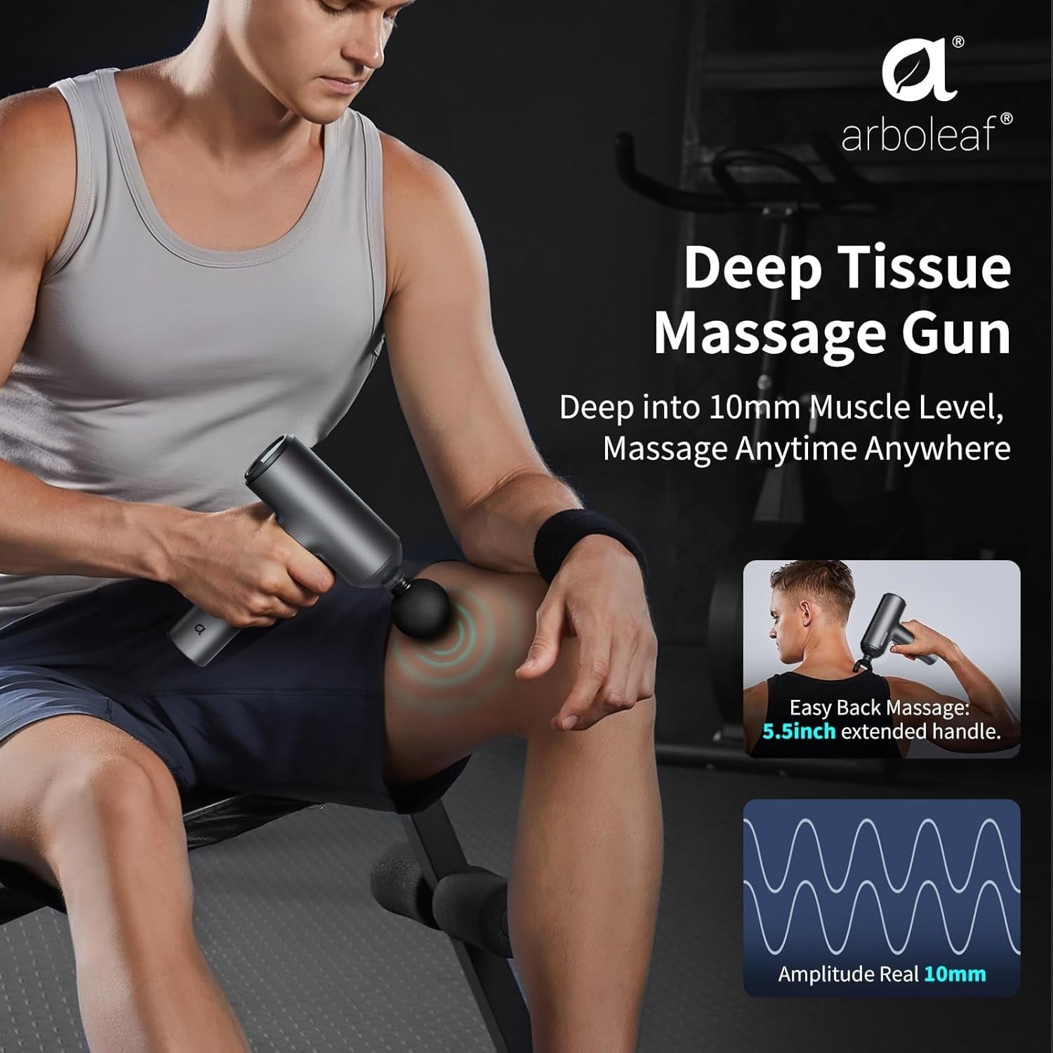Deep Tissue Massage Gun Percussion Muscle Relief 6 Speeds LCD Portable