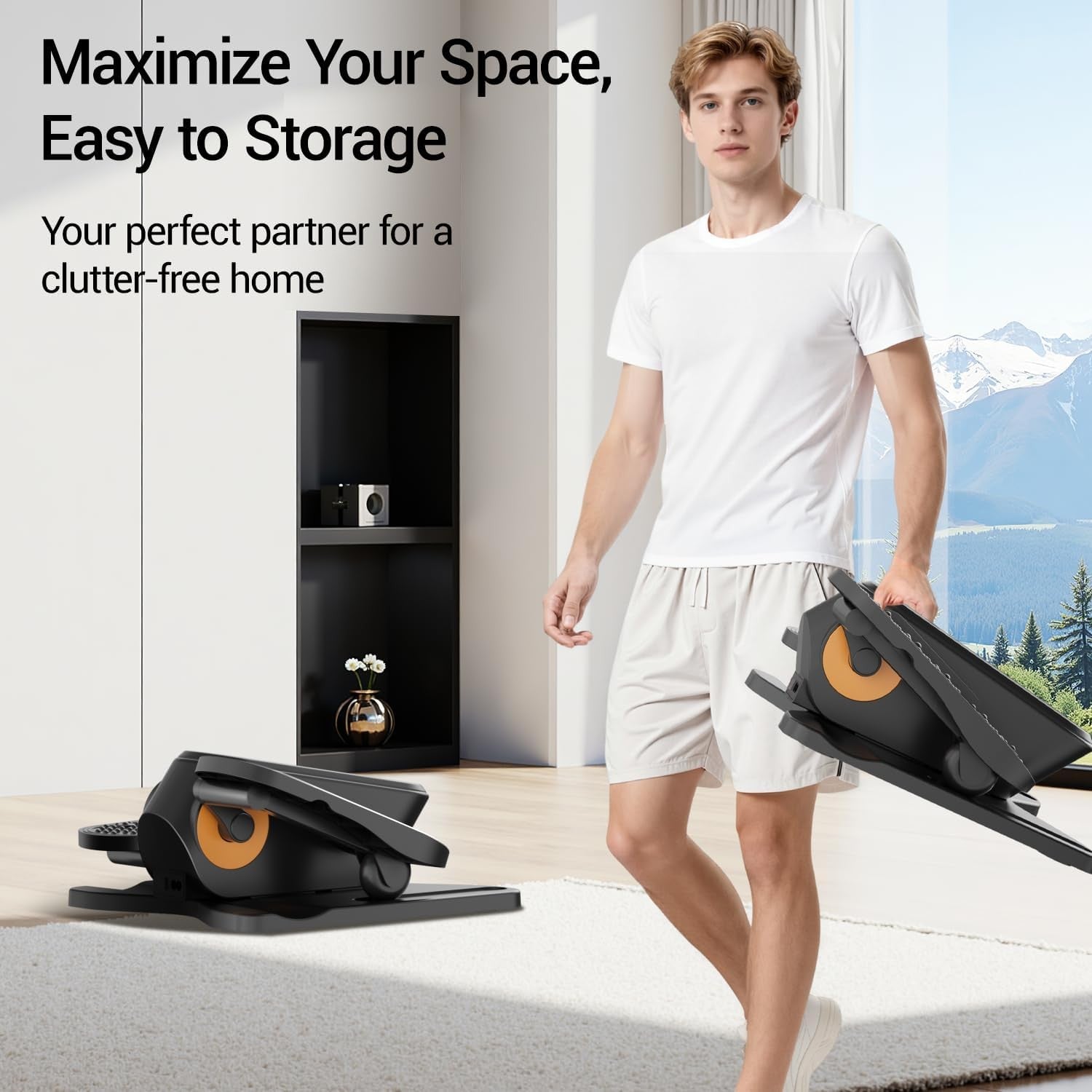 Under Desk Electric Elliptical Pedal Exerciser Quiet Remote Seated Trainer