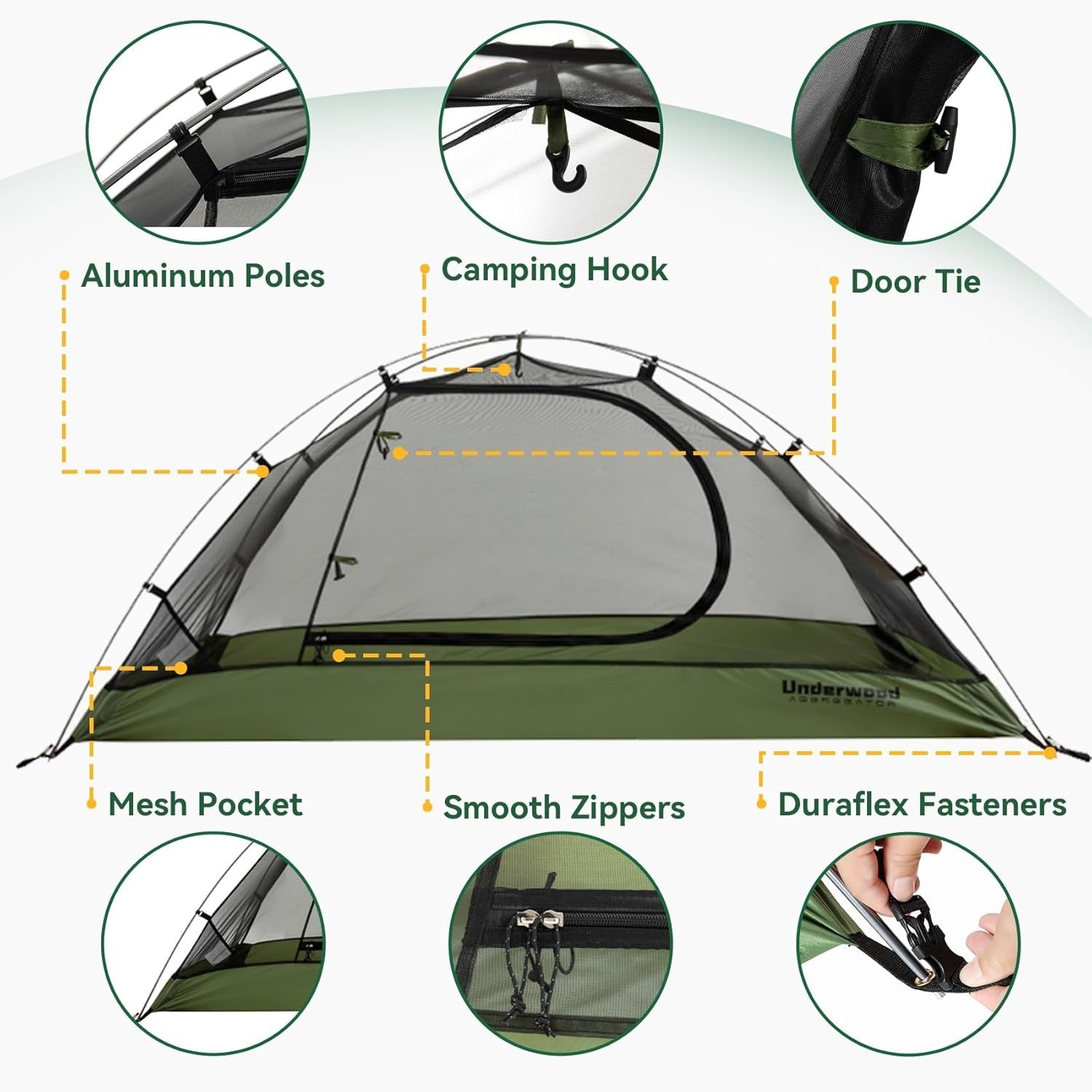 4 Man Camping Tent Lightweight Waterproof Dome 3 Season Hiking