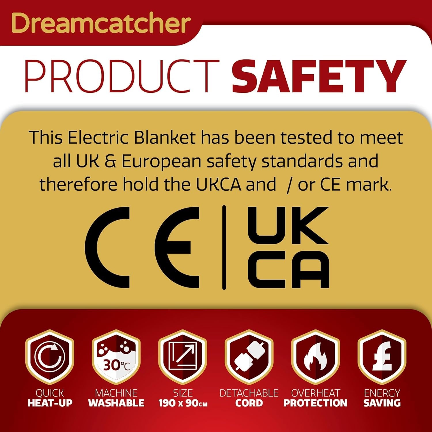Single Electric Underblanket Fitted Mattress Cover 3 Heat Settings Washable