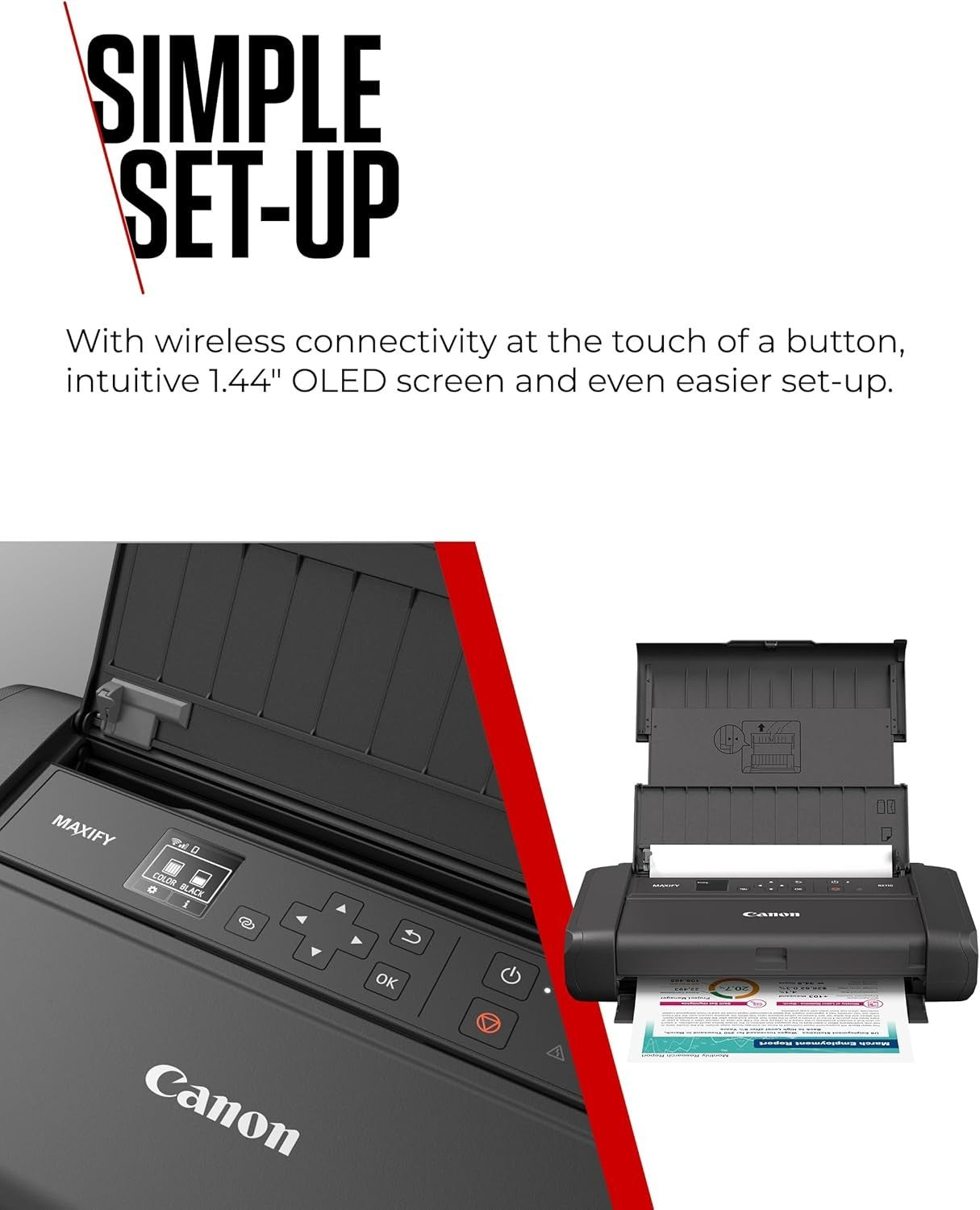 Portable Wireless Colour Printer | A4 Print, Travel & Home Office