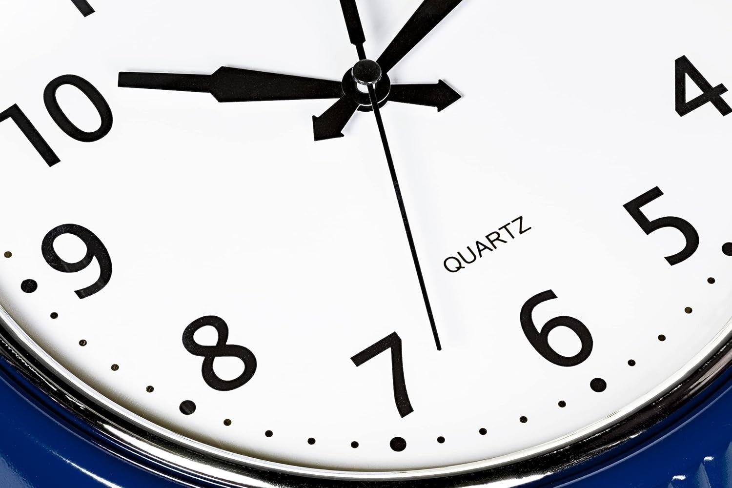 Retro 9.5" Navy Blue Wall Clock Vintage Silent Quartz Easy-Read Home Kitchen