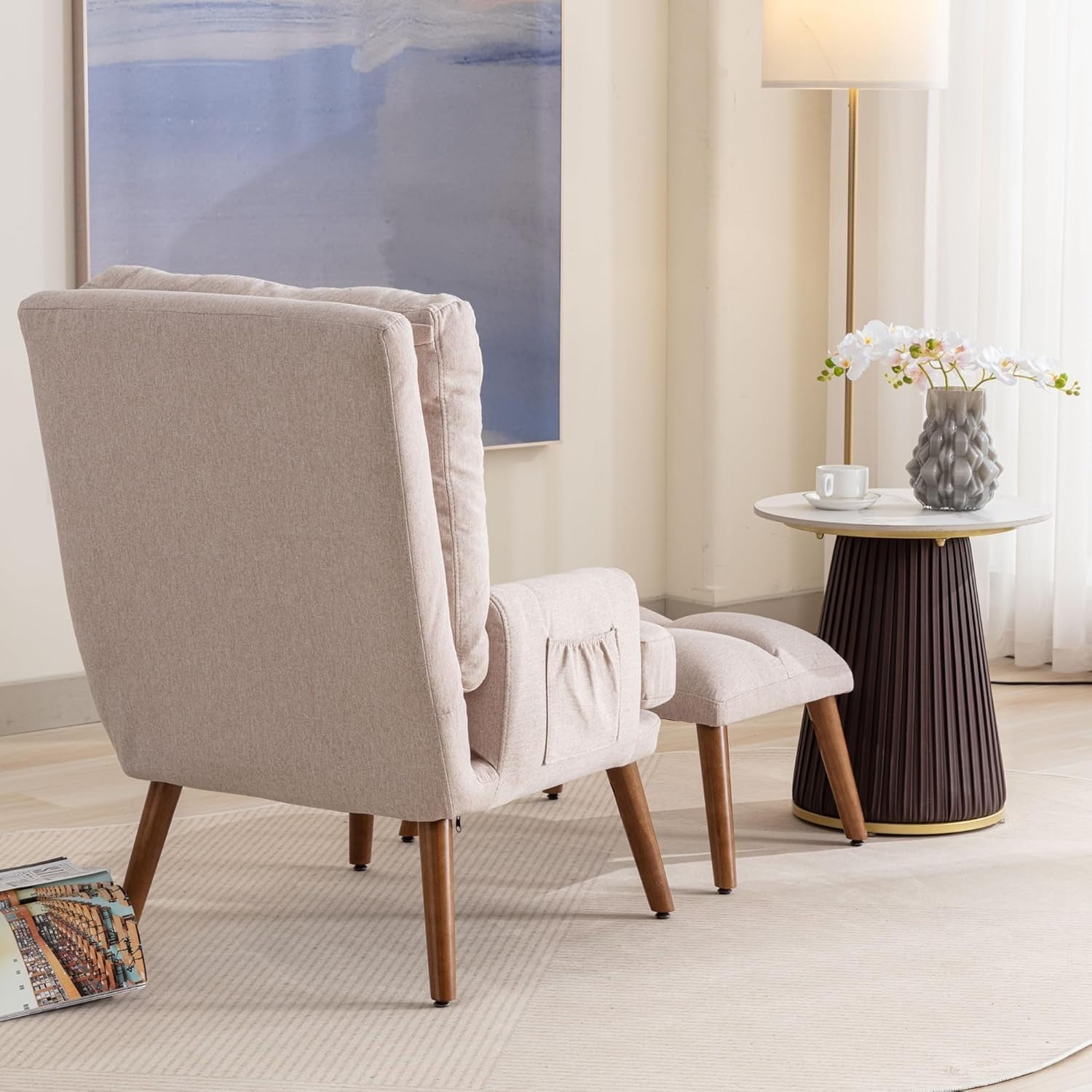 Adjustable Recliner Armchair & Footstool Set | Comfortable Foam Padding