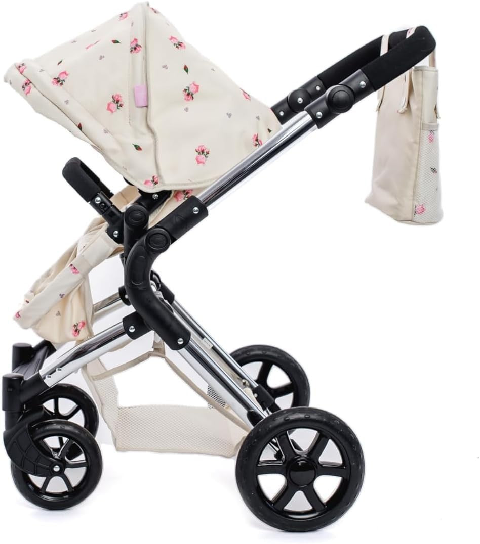 2in1 Dolls Pram Pushchair Carrycot Adjustable Handle Foldable Age 3-9