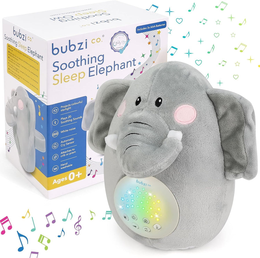 Elephant Baby White Noise Sound Machine with Night Light, Portable Sleep Aid
