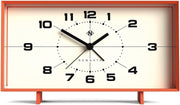 Retro Rectangular Alarm Clock Analogue Bedside Desk Mantel Pumpkin Orange