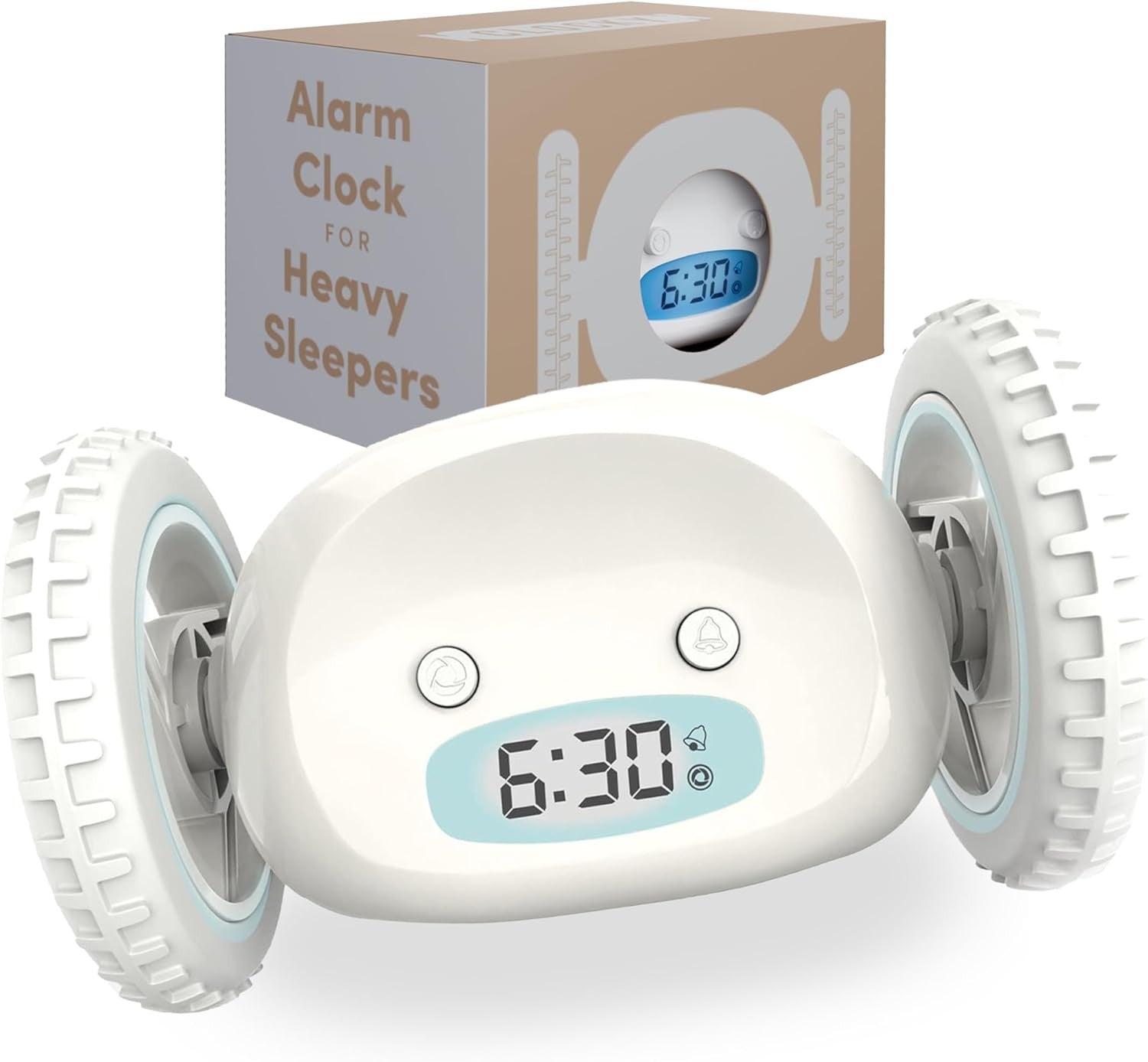 Runaway Alarm Clock on Wheels Extra Heavy Sleeper Rolling Jumping